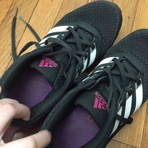 White, Black, And Pink Adidas Sneakers